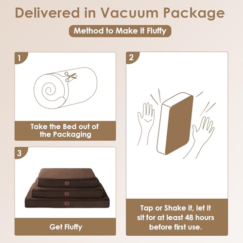 Orthopedic Dog Bed with Removable Washable Cover (30*20*3.5 inches / Brown)