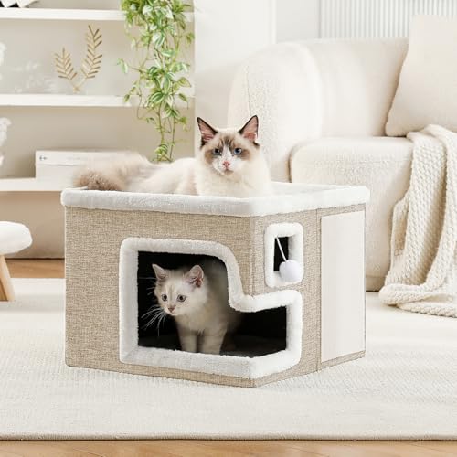 Cat Houses for Indoor Cats (Khaki‌ / Large)
