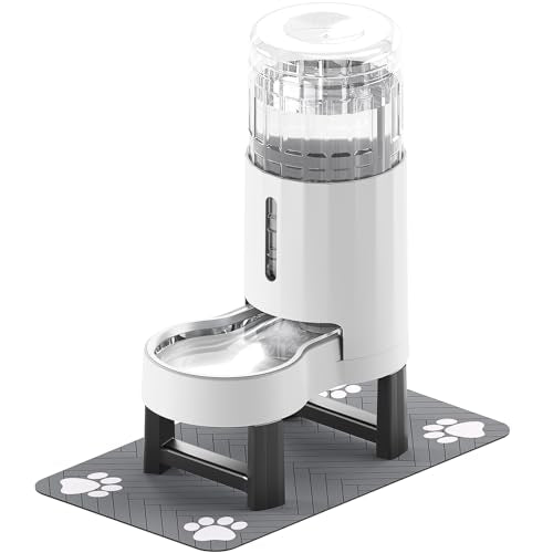 Gravity Dog Water Bowl Dispenser (White / 8L+Stand+Mat)