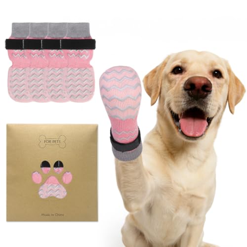 Dog Socks Shoes for Hot Pavement to Prevent Licking Paws (Pink / Small (Paw Width: 2.1"))
