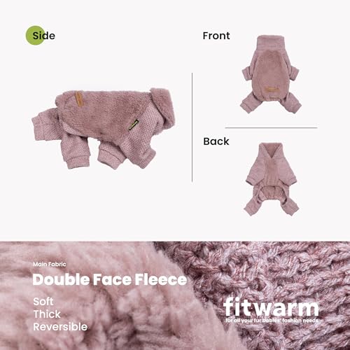 Collared Neck Fleece Dog Pajamas (Medium / Pale Violet Red)