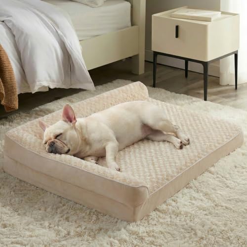 Orthopedic Washable Dog Bed (Beige / 36.0"l x 27.0"w x 6.5"th)