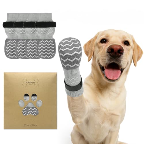 Dog Socks Shoes for Hot Pavement to Prevent Licking Paws (Gray / Medium (Paw Width: 2.6"))