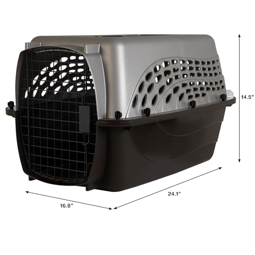 Dog Crate for Small Dogs and Cat Carrier (Two-door / 24.0"L x 16.8"W x 14.5"H / Pearl Tan)