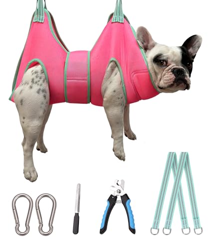 Dog Grooming Hammock (Medium 26-45LB/Pink)