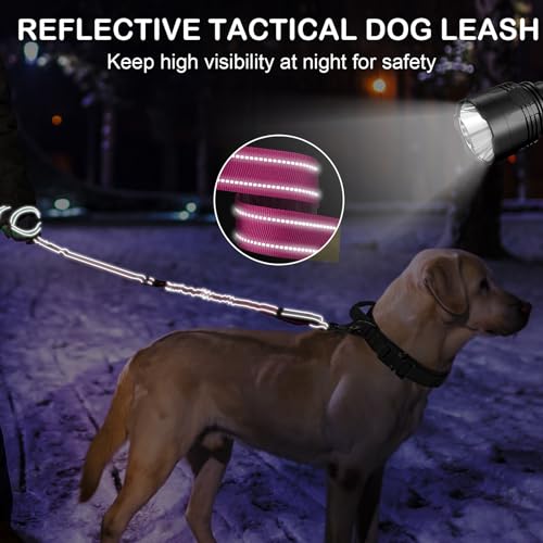 Heavy Duty Dog Leash for Medium Large Dogs that Pull (Pink)