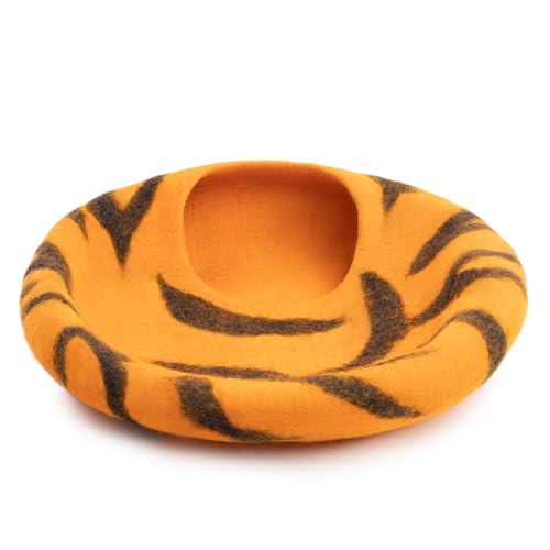 Luxurious Merino Wool Cat Cave (Tiger)