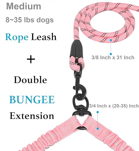 Double Dog Leash (Baby Pink / Medium)