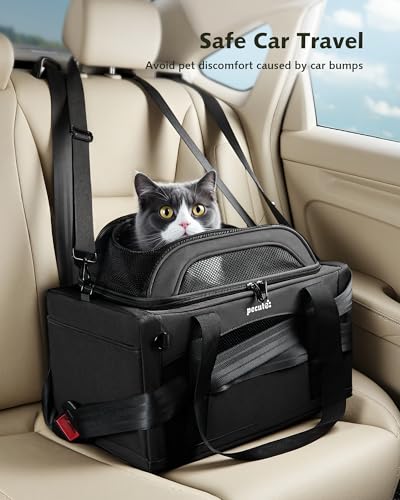 Top Expandable Airline Approved Pet Carrier for Cats (Dark Gray)
