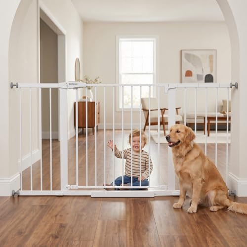 Extra Wide Baby Gate for Doorways (White / 36-63"W x 30"H)