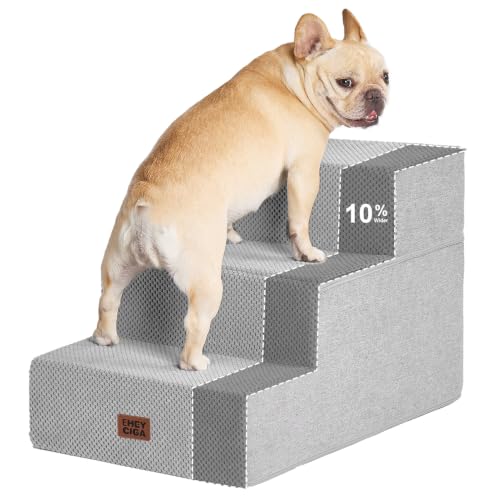 Dog Stairs 13.5" H (Light Grey / Extra Wide 16.5" x 21" x 13.5")