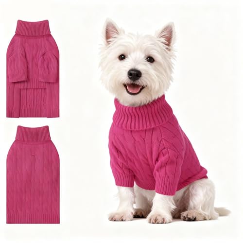 Small Dog Thermal Pullover Sweater (Hot Pink(Order One Size Up) / Medium)