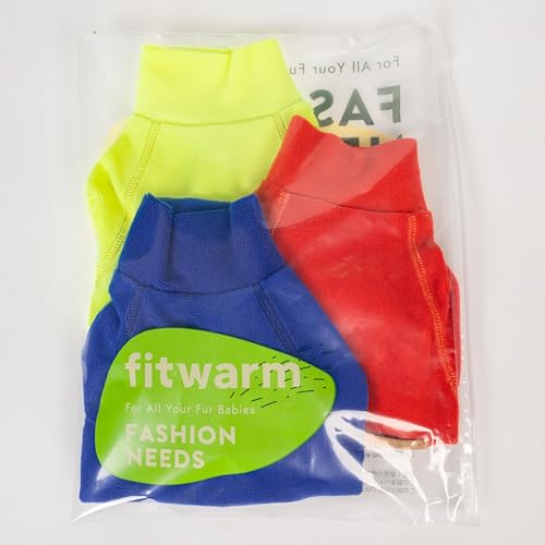 3 Pack Classic Fleece Dog Sweater (Medium / Red-Blue-Yellow)