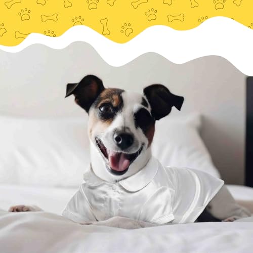 Dog Silk Pajamas Shirt Puppy Satin Pjs for Small Dog (M / White)
