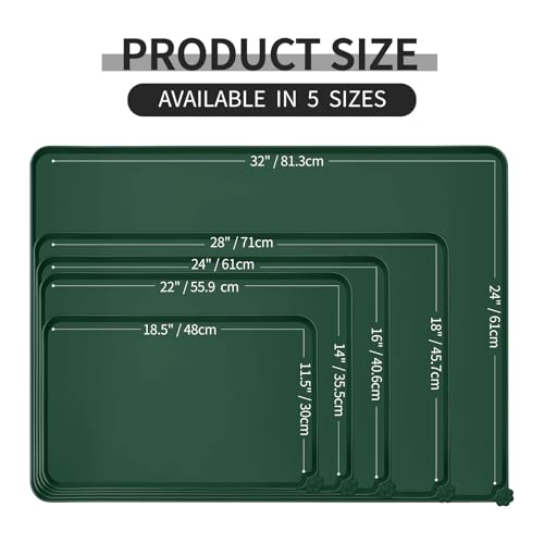 Silicone Pet Feeding Mat (Hunter Green / 18.5" x 11.5")