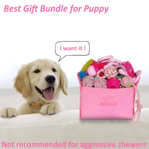20 Pack Pink Puppy Chew Toys (Pink)