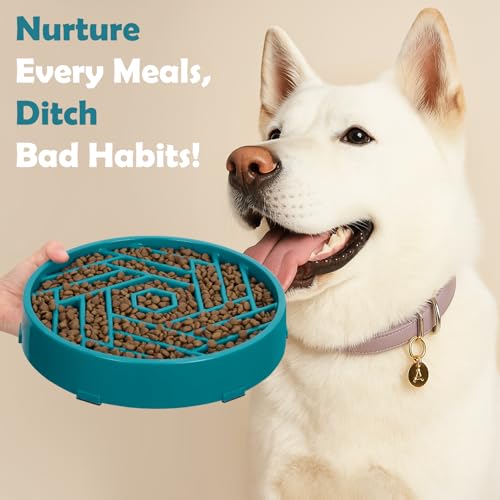 Slow Feeder Dog Bowls Large Medium Breed (Dark Green)