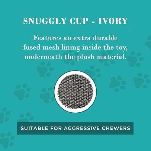 Snuggly Cup Plush Dog Toy Tumbler Parody Stuffed Chew Toy (Snuggly Cup (Ivory))
