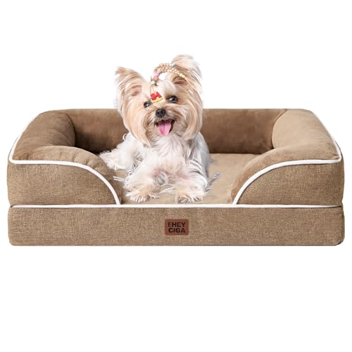 Orthopedic Small Dog Bed (Camel / 24.0"l X 18.0"w X 6.0"th)