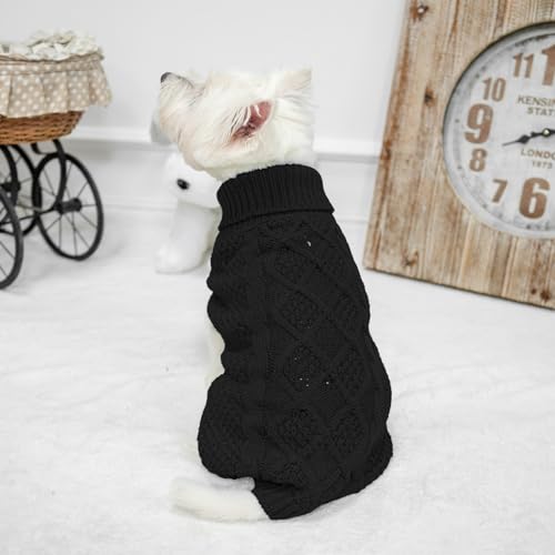Turtleneck Dog Sweater (Small / Black)