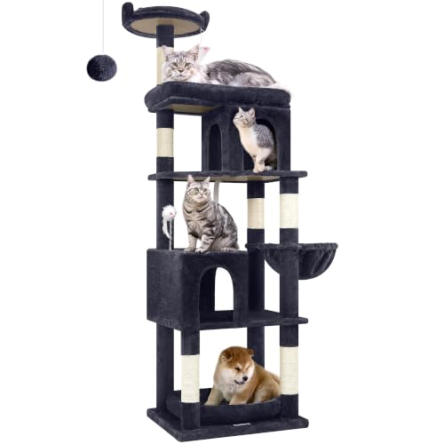 S72 Heavy Duty Cat Trees for Large Cats 20 lbs+ (Dark Grey / 72 inch)