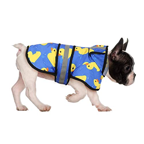 Dog Raincoat with Hood & Leash Hole S (Medium / A. Ducks)