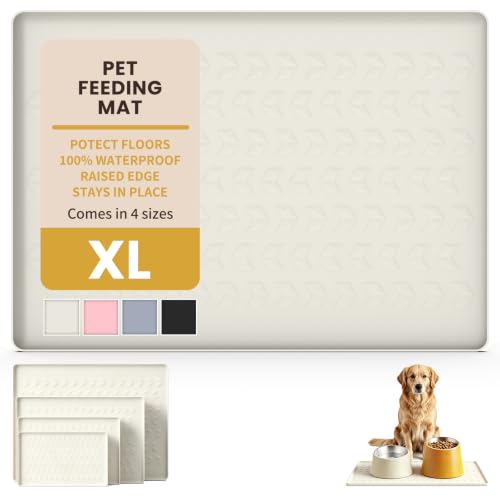 Silicone Pet Feeding Mat (Beige / 28''L x 20"W)