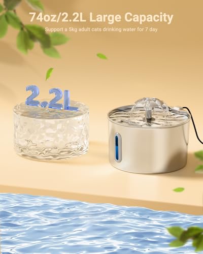 Cat Water Fountain Stainless Steel (2.2L+3 Filters)