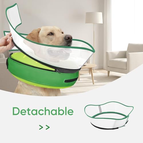 Raised Inflatable Dog Cone After Surgery (Kiwi / XL（(Neck 14"-18")）)