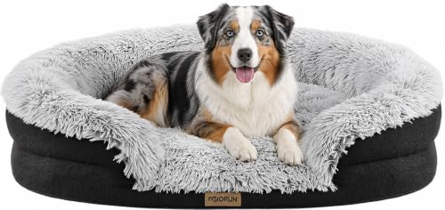Fluffy Orthopedic Dog Beds Large Sized Dog (Gray / L-(40", UP to 70lbs))