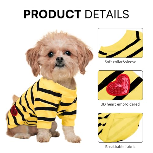 Dog Striped Shirts for Large Dogs (Yellow / X-Large)