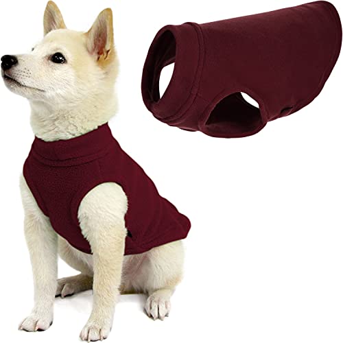 Stretch Fleece Vest Dog Sweater (Medium Length (11.5") / Burgundy)