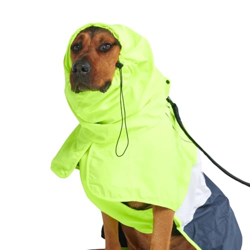 Dog Raincoat Waterproof Rain Jacket w (Neon White Navy Blue / 4XL)