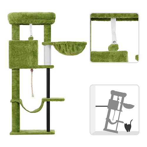 Cat Tree 43.3'' Cat Tower with Hammock for Kittens GCT004SGR (43.3 inches / Green)