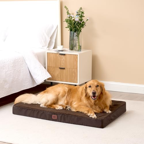 Orthopedic Dog Bed Large with Removable Washable Cover (50*36*4 inches / Brown)