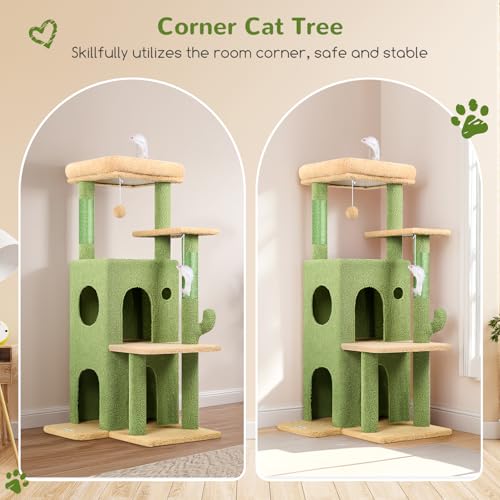Cactus Cat Tree Tower for Indoor Cats Large Adult (Cactus / XL)