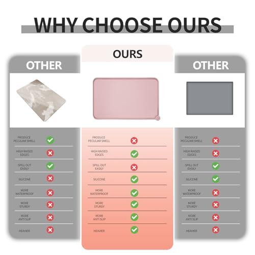 Silicone Pet Feeding Mat (Misty Rose / 18.5" x 11.5")