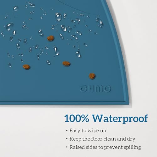 Cat Food Mat Silicone Pet Feeding Mat (20"L x 12"W / Teal)