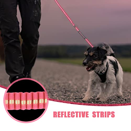 Tactical Shock Absorbing Bungee Dog Leash Heavy Duty (Pink / Aviation aluminum)