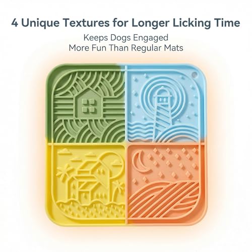 Dog Lick Mat with Suction Cups (Multicolor)