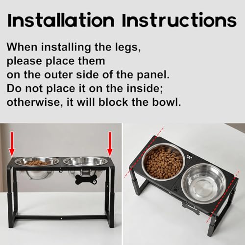 Metal Elevated Dog Bowls (8.8-14" | L/XL Dogs | 2×111oz Bowls)