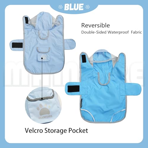 Reversible Dog Raincoat (Blue / Small)