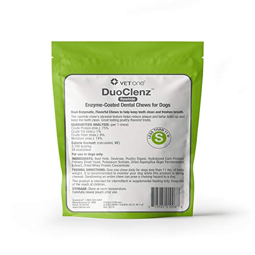 VetOne DuoClenz Rawhide Dental Hygenic Chews for Small (Small Dogs)