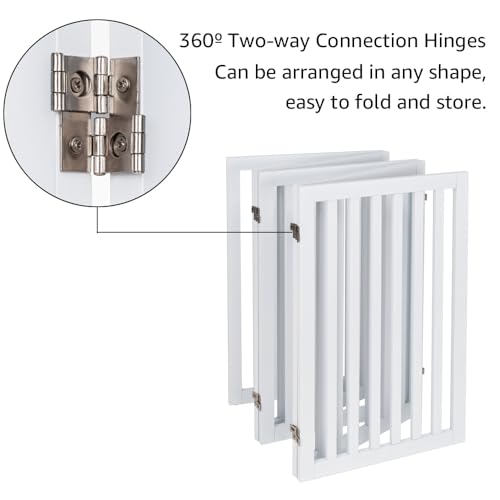 36”H Free Standing Pet Gate for Dog Cat (White / 100"W×36"H)