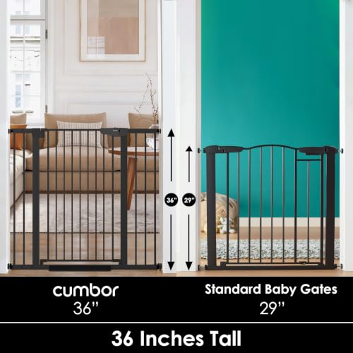 36" Extra Tall Baby Gate (Black / 30"-46" W x 36" H)