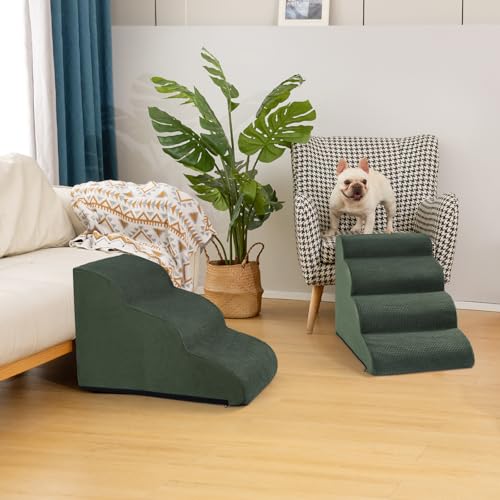 Dog Steps for Bed or Couch (Green / Standard 4-Step 17.4"H)