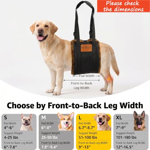 Adjustable Dog Lifting Harness (Brown / Large)