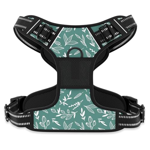 No Pull Dog Harness (Green Leaves / Small)