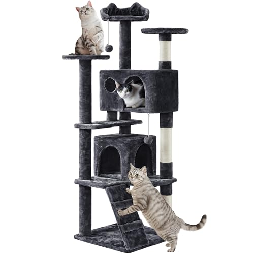 62in Cat Tree Tower (Black / 62in)