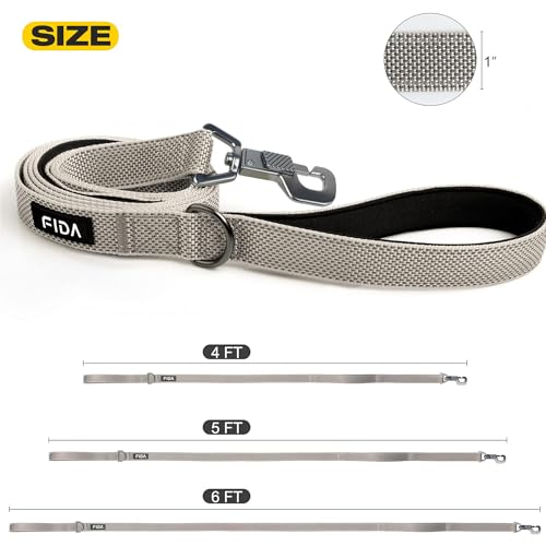 Heavy Duty Dog Leash for Medium Large Dogs (6 Feet (Pack of 1) / Grey)